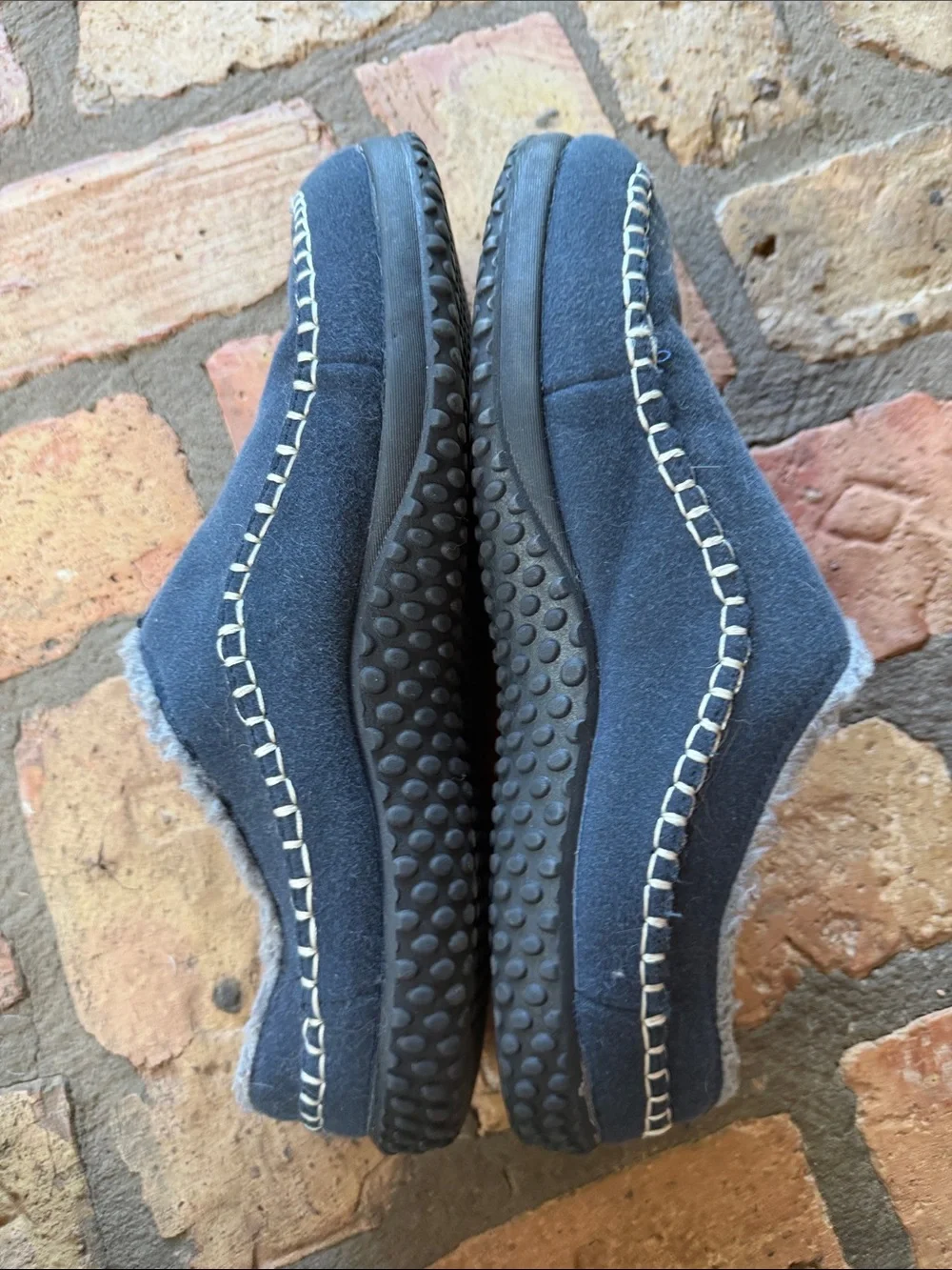 Men's Grey Fleece-Lined Slip-On Mocs